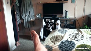 Glasses-wearing blonde gagging on big cock before rough doggystyle - страстные шлюхи в HD BIGWHORE.COM
