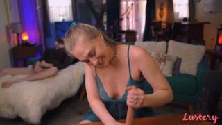 Blonde Melissa in Lingerie Teaches Jason to Jerk Off - страстные шлюхи в HD BIGWHORE.COM