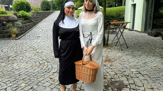 Nun Costume Trio Does Anything for Charity: Fanta Sia, Christina Santes, Charlie Dean - страстные шлюхи в HD BIGWHORE.COM
